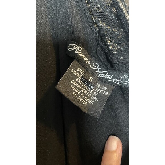 Pisarro Nights Beaded Mesh Column Gown Carbon 6 - Picture 7 of 15